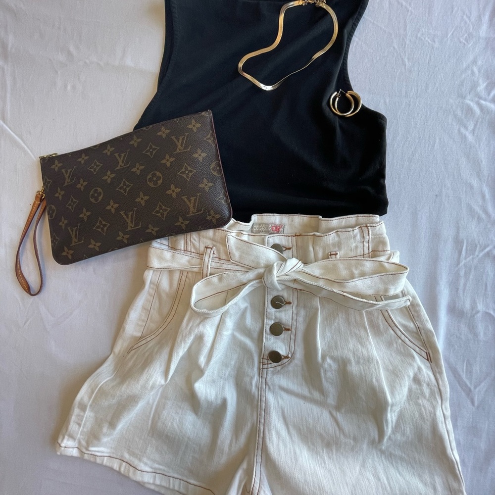white paper bag shorts!